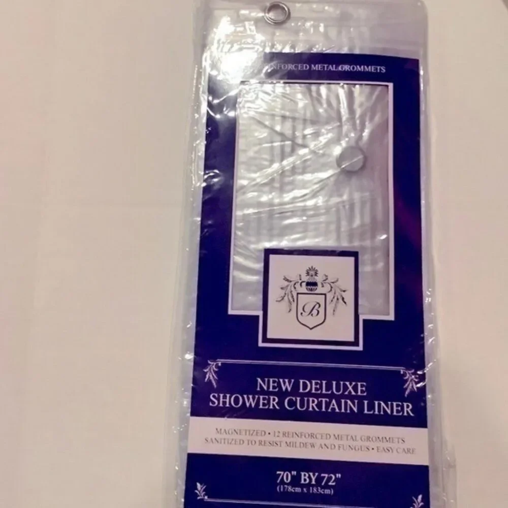 2PC- CLEAR Grommet Deluxe Shower Curtain Liner